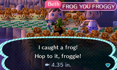 I caught a frog! Hop to it, froggie!