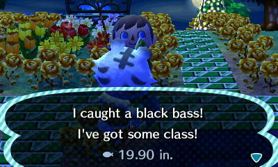 I caught a black bass! I've got some class!