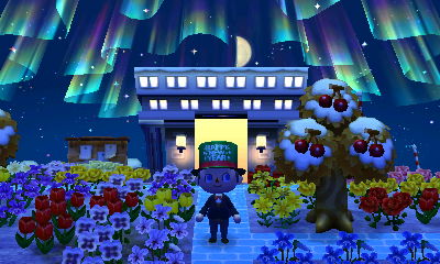 The northern lights above my town hall.