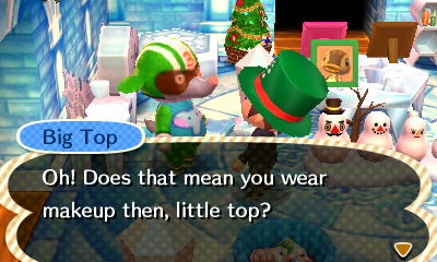 Big Top: Oh!  Does that mean you wear makeup then, little top?