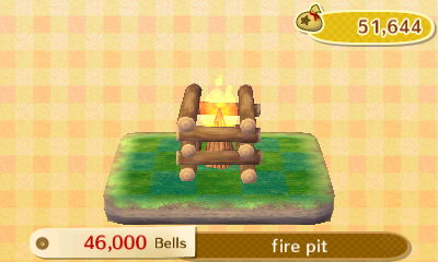Fire pit: 46,000 bells.