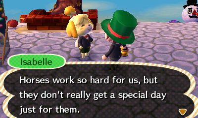 Isabelle: Horses work so hard for us, but they don't really get a special day just for them.