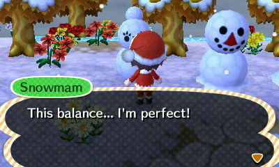 Snowmam: This balance... I'm perfect!