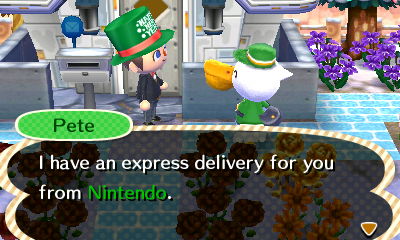 Pete: I have an express delivery for you from Nintendo.
