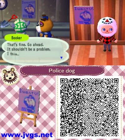 A look at the police dog pattern, along with a QR code.