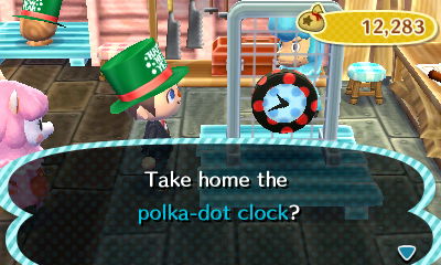 Take home the polka-dot clock?