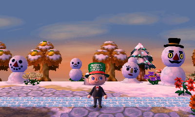 The snowfamily in town.