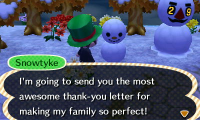 Snowtyke: I'm going to send you the most awesome thank-you letter for making my family so perfect!