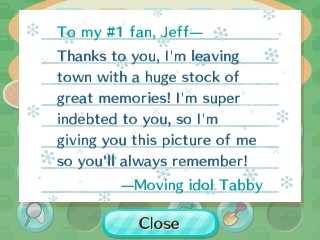 Tabby's goodbye letter.