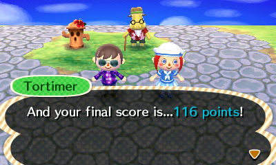 Tortimer: And your final score is...116 points!