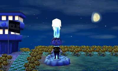 My head appears to be separated from my body while standing in the geyser.