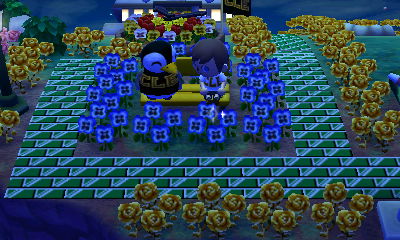 Sitting on the bench with Aurora in the park.