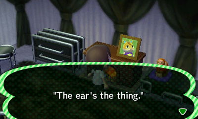 Quote on Hamlet's pic: The ear's the thing.