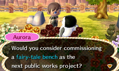 Aurora: Would you consider commissioning a fairy-tale bench as the next public works project?