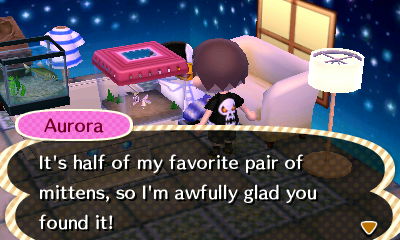 Aurora: It's half of my favorite pair of mittens, so I'm awfully glad you found it!
