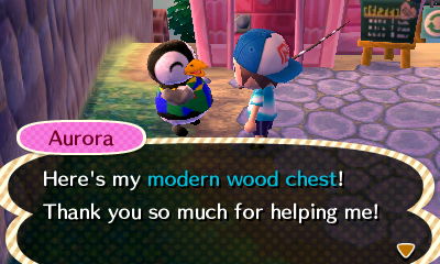 Aurora: Here's my modern wood chest! Thank you so much for helping me!
