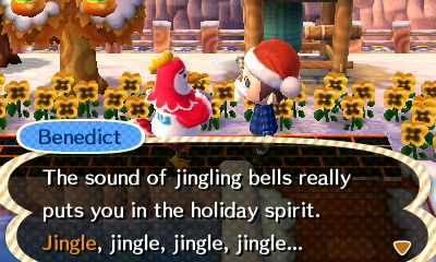 Benedict: The sound of jingling bells really puts you in the holiday spirit. Jingle, jingle, jingle, jingle...