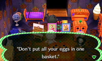 Quote on Benedict's pic: Don't put all your eggs into one basket.