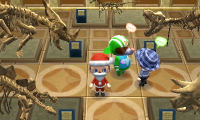 Chris chats with Big Top in the fossil room at the museum.