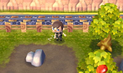 Blowing a dandelion puff in Animal Crossing: New Leaf.