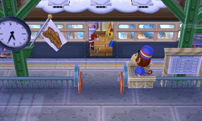 Katie and I board the train.