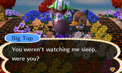 Big Top: You weren't watching me sleep, were you?