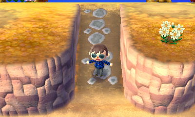 Going down a ramp between two cliffs that resemble a butt.