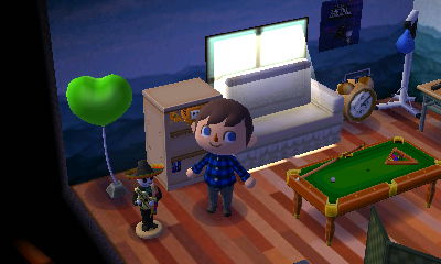 The skeleton figurine in Cesar's recreation room.