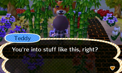 Teddy, peering through the bamboo: You're into stuff like this, right?