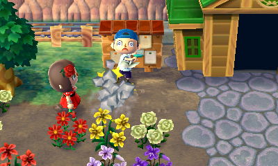 Wendy watches me crush today's fake rock with my shovel.