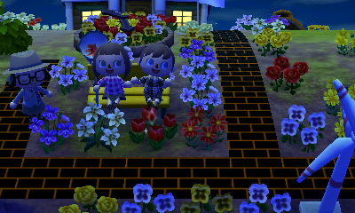 Wendy and Jeff looking derpy as they dance the Shrunk Funk Shuffle while sitting on a yellow bench.