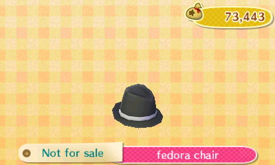 Fedora chair DLC: Not for sale.