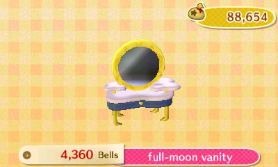 Full-moon vanity DLC: 4,360 bells.