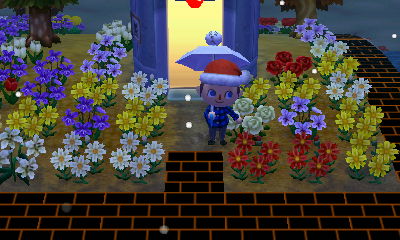 Me holding a ghost umbrella in the snow.