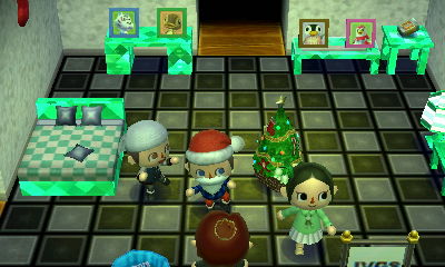 Dancing Santa Jeff entertains some visitors.