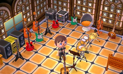A music room in Jeff's StreetPass home.
