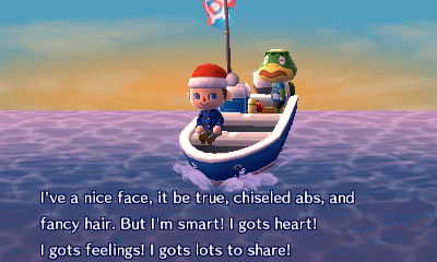 I've a nice face, it be true, chiseled abs, and fancy hair. But I'm smart! I gots heart! I gots feelings! I gots lots to share!