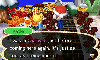 Katie: I was in Charvale just before coming here again. It's just as cool as I remember it!