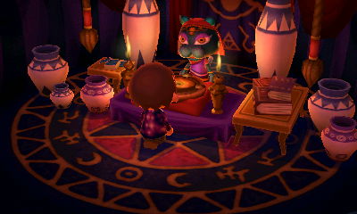 Katrina prepares to tell my fortune.