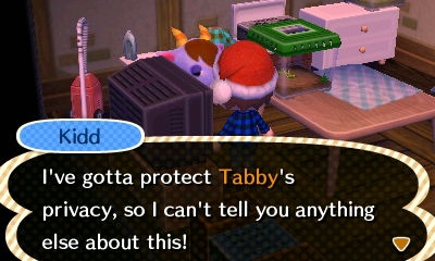 Kidd: I've gotta protect Tabby's privacy, so I can't tell you anything else about this!