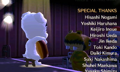 Harry up in the face of K.K. as he performs.