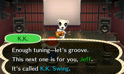 K.K.: Enough tuning--let's groove. This next one is for you, Jeff. It's called K.K. Swing.
