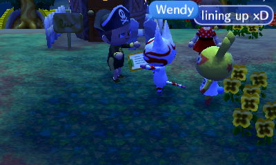 Kabuki and Mira lining up to sign my petition.