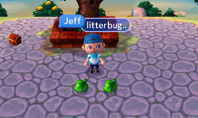 Jeff, after seeing items left behind on the ground: Litterbug...
