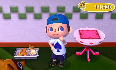 A lunch tray on sale in the Nooklings' shop, sitting on the floor!