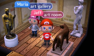 A small art gallery in Maria's basement.