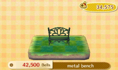 Metal bench: 42,500 bells.