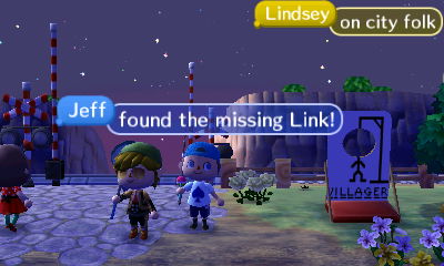 Jeff, standing next to Aimee: Found the missing Link!