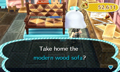Take home the modern wood sofa?