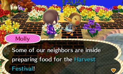Molly: Some of our neighbors are inside preparing food for the Harvest Festival!